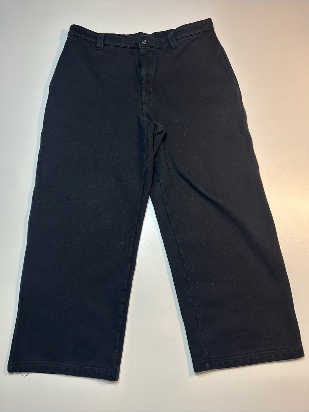 TNA Aritzia Black Wide Leg Crop Twill Utility Chino Pants Staple